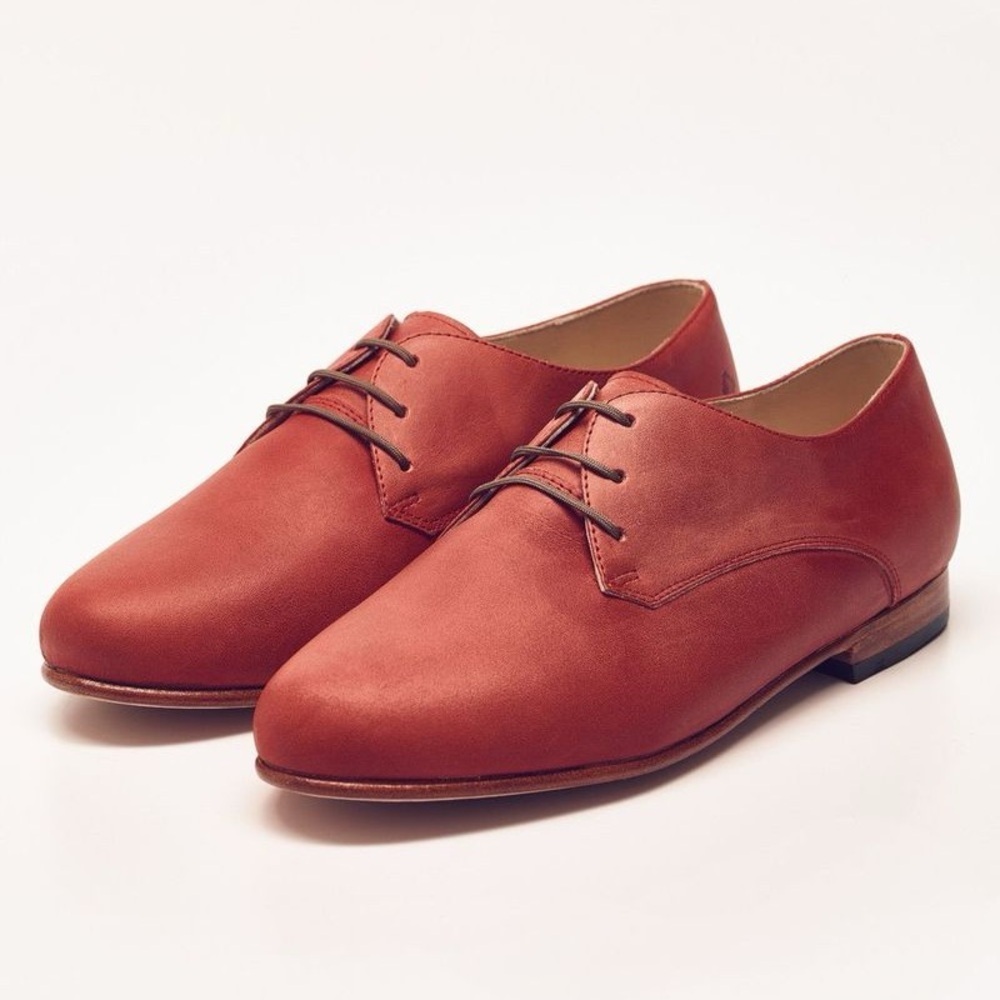 Nisolo Red Oliver Scarlet Oxford 5 for 5 Lace Up Shoe Size 7 - Picture 10 of 11